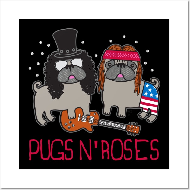 PUGS AND ROSES Pug Posters and Art Prints TeePublic